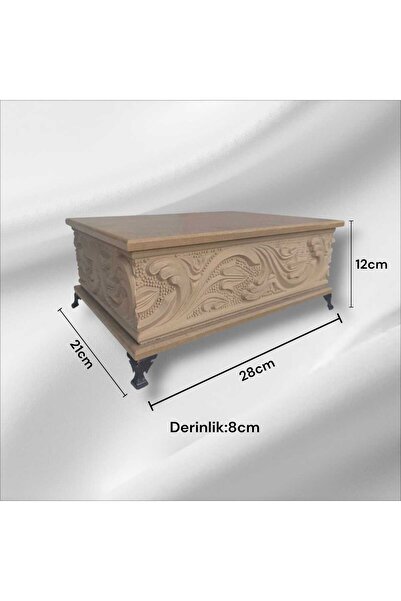 SEKAY AHŞAP Ahşap- Ham Mdf- Desenli-takı-makyaj-aksesuar-çok Amaçlı- Ayaklı d...