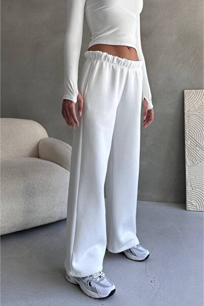 aziso Γυναικείο παντελόνι με 3 κλωστές, φαρδύ κοψίματος