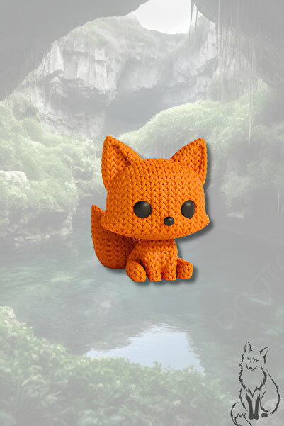 mmb Breloc Vulpea Portocalie – Figurină rigidă cu model tricotat |   Ornament...