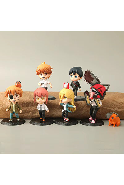 BANDAI مجموعة DJR-7Pcs-B Hot 6 قطع من مجسمات الأنمي لشخصية رجل المنشار من ماد...