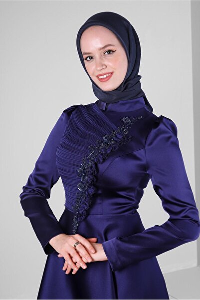 Alvina İŞLEMELİ SATEN ABİYE ELBİSE 50364