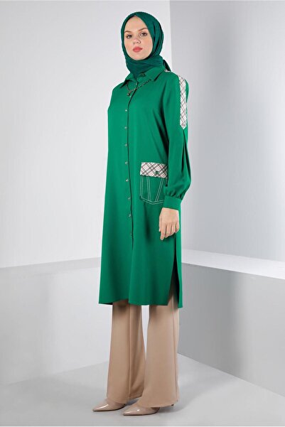 Alvina PLAID DETAIL BUTTONED TUNIC 43261