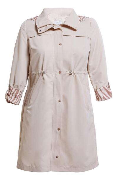 Alvina BÜYÜK BEDEN KAPÜŞONLU TRENÇKOT 10889