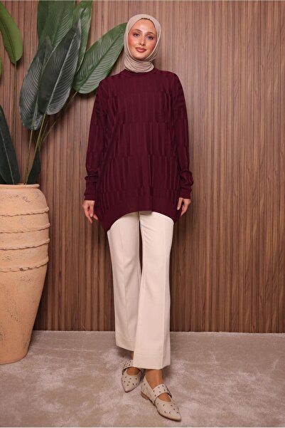 TRENDTESETTÜR Women's Burgundy Knit Tunic t 2007