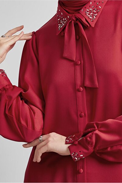 Alvina TAŞ DETAYLI SATEN TUNİK 45323