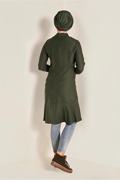 TRENDTESETTÜR Women's Khaki (A.Khaki) Buttoned Tunic with Embroidered Details 4737