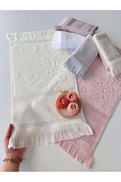 SARRA HOME Mysoft - Krem - 30*50 Etamin Havlu Ve Kanaviçe İşlemelik