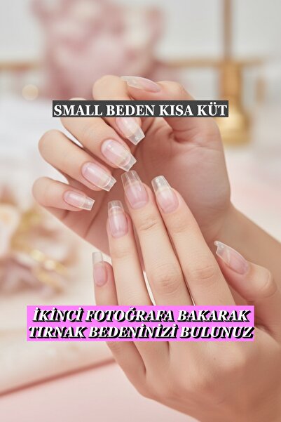Easy Beauty 100 Adet Mat Kısa Takma Tırnak Seti Küt Coffin Şekil. Özel Kutuda...