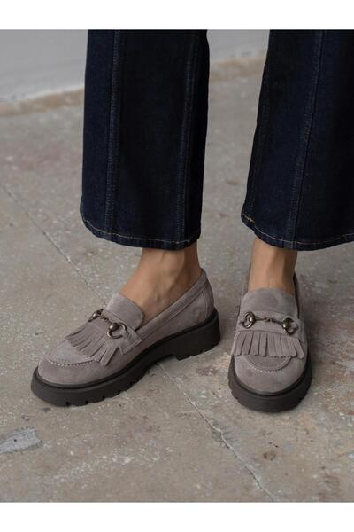 ECENİN BUTİĞİ Osim Mink Suede Genuine Leather Women's Loafers