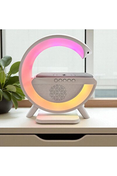 ALPJOY Kablosuz Şarj İstasyonu Bluetooth Hoparlörlü Ve Radyolu RGB Led Işıklı...