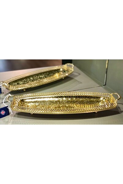 ROY KING QA 92 KULPLU TEPSİ ALTIN 44*15 CM