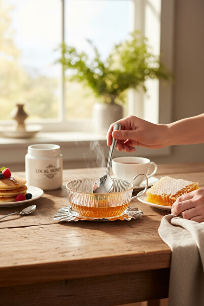 ROY KING Queen Anne Qa 1 Yaprak Reçellik Kaşıklı Tabaklı Gümüş 18*15 Cm