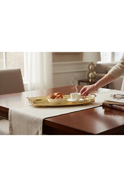 ROY KING QA 92 KULPLU TEPSİ ALTIN 44*15 CM