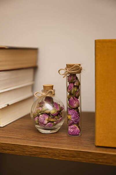 Şirin 2’li Karışık Cam Kavanozda Kurutulmuş Gül Tomurcuğu Seti – Doğal & Deko...