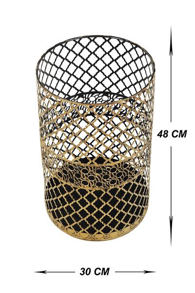 VENON Καλάθι οικιακής χρήσης μεταλλικό πολλαπλών χρήσεων 30x48 εκ. Μαύρο κίτρινο πατίνα