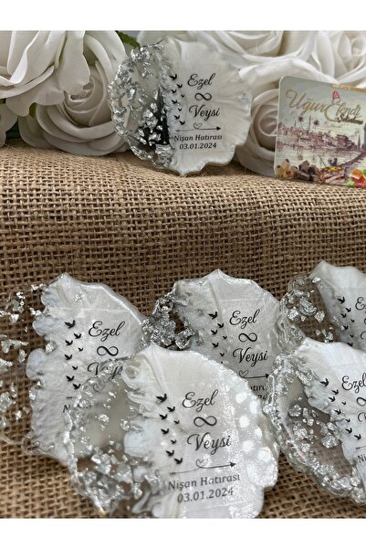 Uğur efendi şekerleme Epoksi Magneti 25 Adet Nişan Magneti Nikah Magneti Kına Magneti Söz Magneti