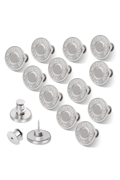 Choice 12 Pcs Letters 12 Sets Jean Buttons Pins No Sew for Loose Jeans Pants Tightener Adjustable Buttons R