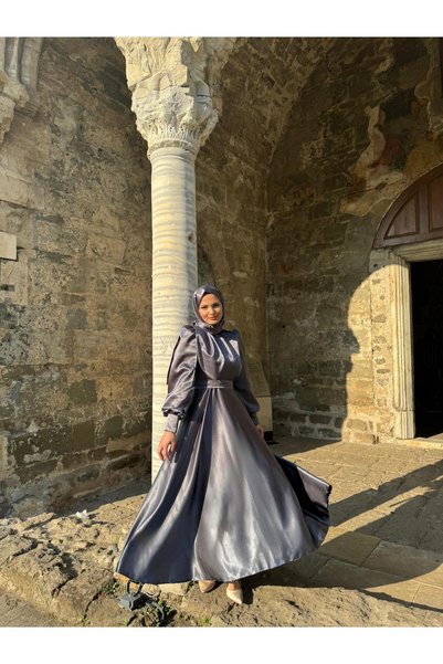 MOOLİSA Rochie de Seara Bera Rochie de Seara Hijab Antracit, Absolvire, Bal, Rochie de Seara