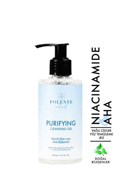 Polente Natural Purifying Cleansing Gel - Arındırıcı Yüz Yıkama Jeli / Yağlı Ve Akneye Yatkın Ciltler (200 ML)
