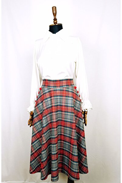 Sihirli Düğmeler Flared Skirt