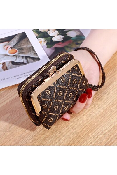 Choice1 coffee New Wallet Women's Wrist Strap Short Old Flower Zero Wallet La...