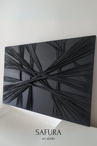 Safura Art Studio Dokulu Tablo – El Yapımı 3 Boyutlu Minimalist Tuval, Modern...
