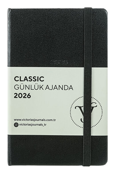 Victoria's Journals Класически дневен джобен дневник 2026 A6 (9x14 cm) с твърда корица