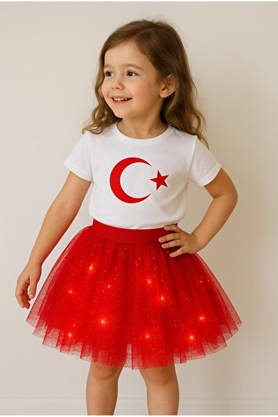 Gala ışıklı çocuk tütülü etek