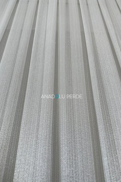 istper Canadian Silvery Striped Tulle Curtain 1/3 Dense Pleat Ecru Suitable for Living Room, Sitting Room, and Any Room, with Lead.