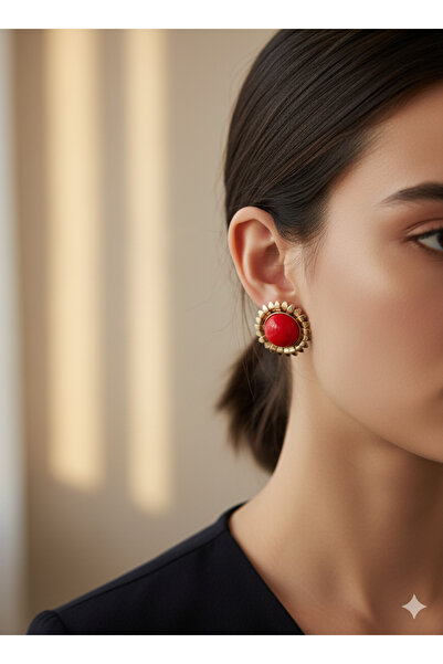 ACCESSORIES WORLD Accessorıes Kırmızı Günlük Küpe