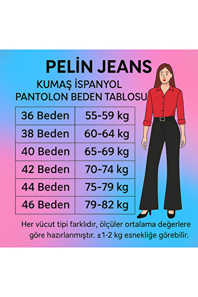 Genel Markalar ASİA KEMERLİ YÜKSEK BEL İSPANYOL KUMAŞ PANTOLON