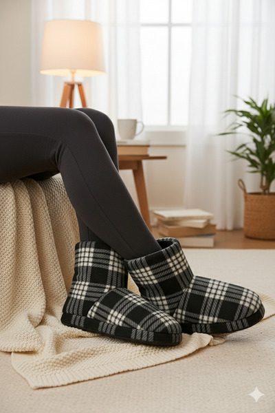 Deniz Terlik Мъжки домашни пантофи с подплата от флийс, безшумна подметка и противоплъзгащо покритие | Мъжки пантофи |