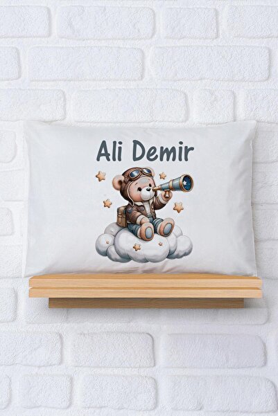 Pia Baby %100 Pamuk İsim Yazılı Bebek Yastık Kılıfı – 35x45 cm Organik Baskı