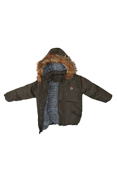 asiltr Thick Waterproof Hooded Inflatable Children's Coat with Fur Inside. 1 Year Old /2 Years Old/3 Years Old/4 Years Old