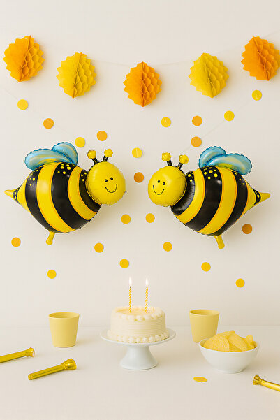 PartiCompany Set of 2 Bee Foil Balloons – 18 Inches 🎈 🐝 💛