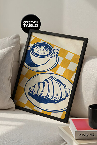 House Gorgeous Картина в рамка, кухня, плот на трапезна маса, ефект на акваре...