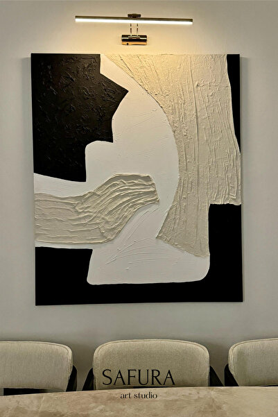 Safura Art Studio Dokulu Tablo – El Yapımı 3 Boyutlu Alçı Minimalist Doku, Mo...