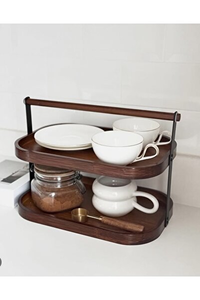 magical dreams Acacia Double-Decker Counter Top, Coffee Corner Stand