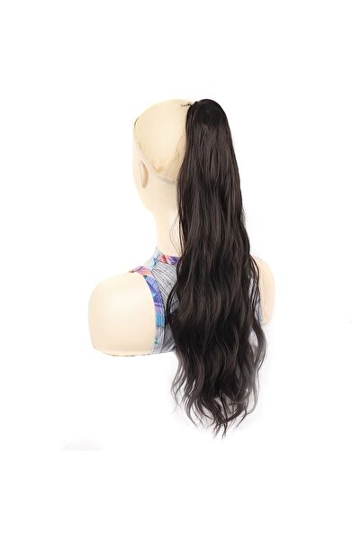 animis beauty Extensie coadă de cal ondulată maro, tip clips, 50 cm, fibră si...