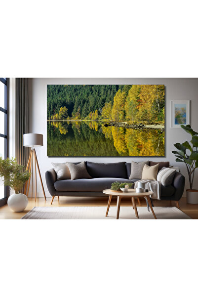 GGMag Tablouri Tablou pe panza canvas "Padure oglindita in lac" 50 x 70 cm