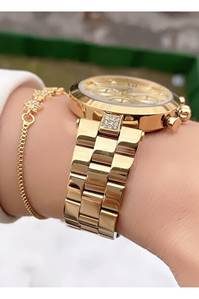 Daniel Klein Marka - Altın Renk - 2 Yıl Garantili - Orjinal - Kadın Kol Saati - Bileklik Hediyeli