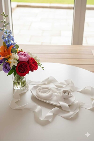 beautystyle Promise & Engagement Tray Wavy 28 cm Concrete Presentation Tray, Candle Holder Decorative Concrete Tray, Gift Item