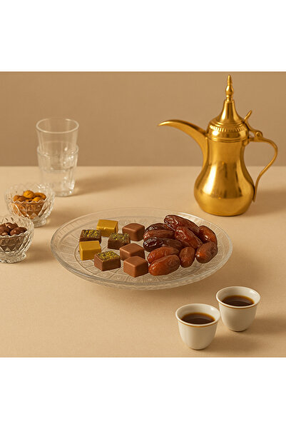 Delisoga A multi-use glass serving dish for sweets, fruits and nuts, size 35 cm