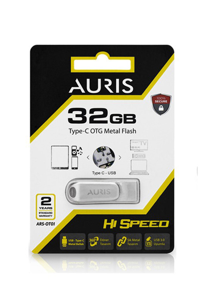 Auris 32GB Metal Type-C Flaş Bellek – Hızlı ve Taşınabilir Metal Tasarım