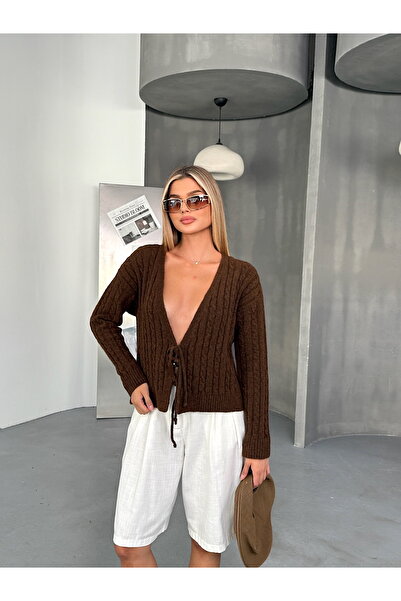 LEA Bağcıklı Saç Örgülü Triko Hırka Jazz Serisi