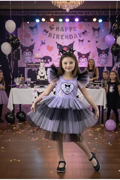 BİLGEN Style Rochie de seară KUROMİ pentru fete, cu paiete, cu coroană, pentr...