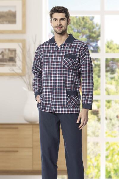 KLY Σετ ανδρικών πιτζάμες 4016 Apaj Collar