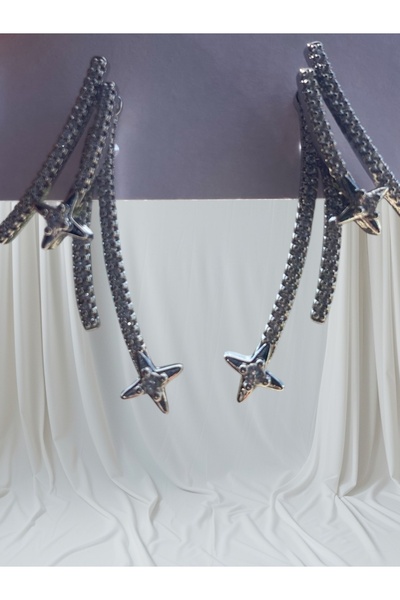 VEGALUXE Steel Star Stylish Design Earrings Do Not Tarnish.