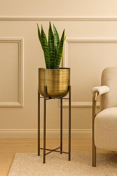 Valda 75 CM GOLD ESKİTME SAKSILIK ÇAP 25 CM