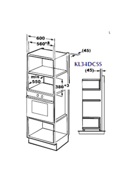 Kitchen Line Electric Oven 6 Functions 60 cm Black -